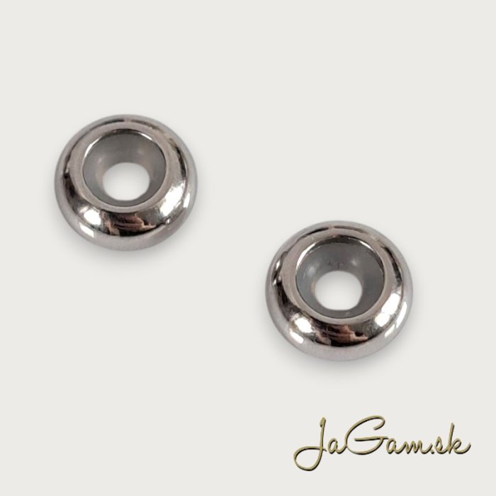 Korálka-slider 10x4mm CHIRURGICKÁ OCEĽ, 5ks (ch1801)